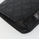 CHANEL Matelasse Chain Hand Bag Lamb Skin Black Gold CC Auth ar14020-14