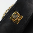 CHANEL Matelasse Chain Hand Bag Lamb Skin Black Gold CC Auth ar14020-17