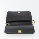 CHANEL Matelasse Chain Hand Bag Lamb Skin Black Gold CC Auth ar14020-18