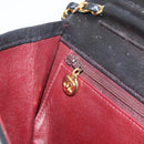 CHANEL Matelasse Chain Hand Bag Lamb Skin Black Gold CC Auth ar14020-22