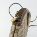 GUCCI GG Supreme Web Sherry Line Bag PVC Beige Gold 904 02 047 Auth ar14021-15