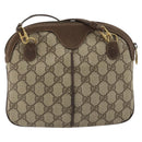 GUCCI GG Supreme Web Sherry Line Bag PVC Beige Gold 904 02 047 Auth ar14021-3