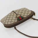 GUCCI GG Supreme Web Sherry Line Bag PVC Beige Gold 904 02 047 Auth ar14021-6