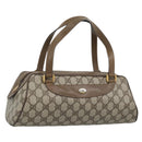 GUCCI GG Supreme Hand Bag PVC Beige Gold Auth ar14025-1