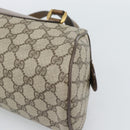 GUCCI GG Supreme Hand Bag PVC Beige Gold Auth ar14025-12