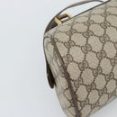 GUCCI GG Supreme Hand Bag PVC Beige Gold Auth ar14025-13