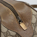 GUCCI GG Supreme Hand Bag PVC Beige Gold Auth ar14025-14