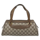 GUCCI GG Supreme Hand Bag PVC Beige Gold Auth ar14025-3