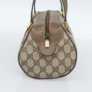 GUCCI GG Supreme Hand Bag PVC Beige Gold Auth ar14025-4