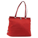 PRADA Hand Bag Nylon Red Silver Auth ar14026-1