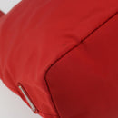 PRADA Hand Bag Nylon Red Silver Auth ar14026-14