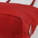 PRADA Hand Bag Nylon Red Silver Auth ar14026-15