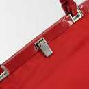 PRADA Hand Bag Nylon Red Silver Auth ar14026-10