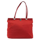 PRADA Hand Bag Nylon Red Silver Auth ar14026-13