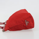 PRADA Hand Bag Nylon Red Silver Auth ar14026-4