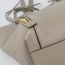 Chloe Tote Bag Leather Gray Gold Auth ar14027-11