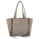 Chloe Tote Bag Leather Gray Gold Auth ar14027-2