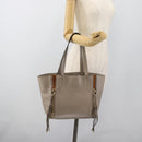 Chloe Tote Bag Leather Gray Gold Auth ar14027-22