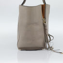 Chloe Tote Bag Leather Gray Gold Auth ar14027-4