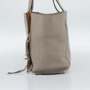 Chloe Tote Bag Leather Gray Gold Auth ar14027-5
