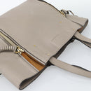 Chloe Tote Bag Leather Gray Gold Auth ar14027-6