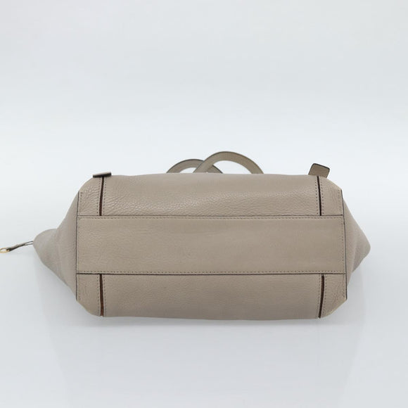 Chloe Tote Bag Leather Gray Gold Auth ar14027