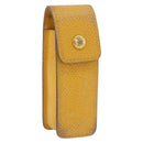 HERMES Lip Case Leather Yellow Auth ar14028-1