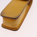 HERMES Lip Case Leather Yellow Auth ar14028-10