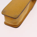 HERMES Lip Case Leather Yellow Auth ar14028-12