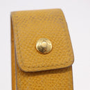 HERMES Lip Case Leather Yellow Auth ar14028-13