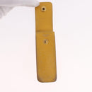 HERMES Lip Case Leather Yellow Auth ar14028-14