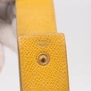 HERMES Lip Case Leather Yellow Auth ar14028-15