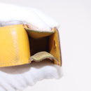 HERMES Lip Case Leather Yellow Auth ar14028-16