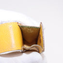 HERMES Lip Case Leather Yellow Auth ar14028-17