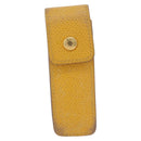 HERMES Lip Case Leather Yellow Auth ar14028-2