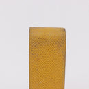 HERMES Lip Case Leather Yellow Auth ar14028-4