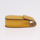 HERMES Lip Case Leather Yellow Auth ar14028-5
