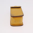 HERMES Lip Case Leather Yellow Auth ar14028-8