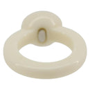 CHANEL Ring Plastic White CC Auth ar14031-3