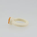 CHANEL Ring Plastic White CC Auth ar14031-4