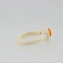 CHANEL Ring Plastic White CC Auth ar14031-5