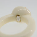 CHANEL Ring Plastic White CC Auth ar14031-6