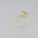 CHANEL Ring Plastic White CC Auth ar14031-8