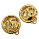 CHANEL Earring Metal Gold Tone CC Auth ar14032V-1