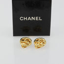 CHANEL Earring Metal Gold Tone CC Auth ar14032V-11