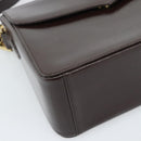 SAINT LAURENT Shoulder Bag Leather Brown Gold Auth ar14039-11