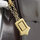 SAINT LAURENT Shoulder Bag Leather Brown Gold Auth ar14039-14
