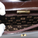 SAINT LAURENT Shoulder Bag Leather Brown Gold Auth ar14039-17