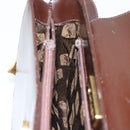 SAINT LAURENT Shoulder Bag Leather Brown Gold Auth ar14039-19