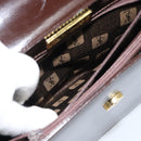 SAINT LAURENT Shoulder Bag Leather Brown Gold Auth ar14039-21